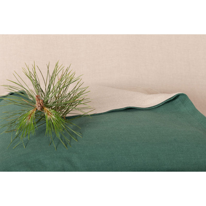 Pure Washed Linen Quilt, Two-Tone Pine Green