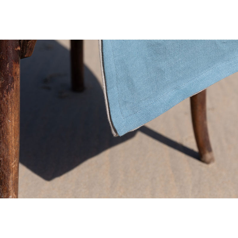 Pure Washed Linen Quilt, Two-Tone Turquoise