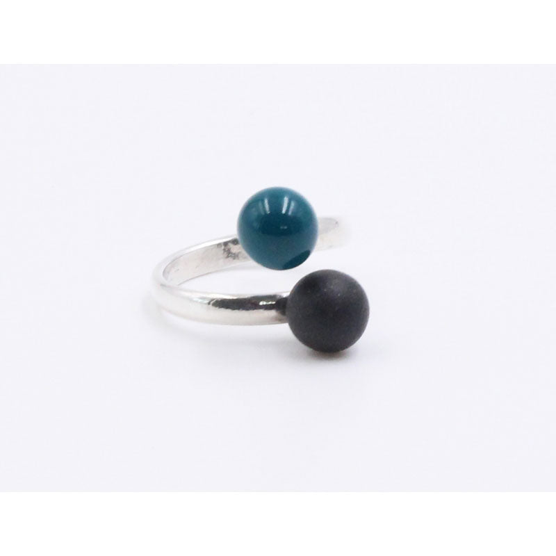 Duo Ring, Duck Egg Blue & Black