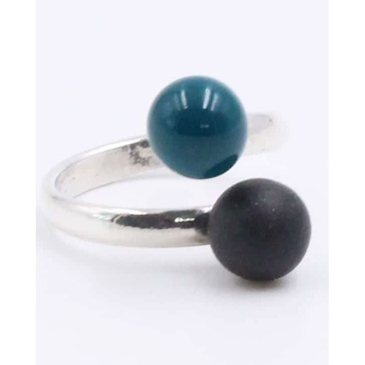 Duo Ring, Duck Egg Blue & Black