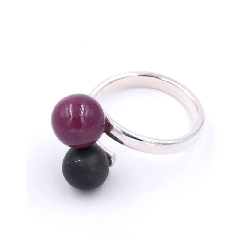 Duo Ring, Plum & Black