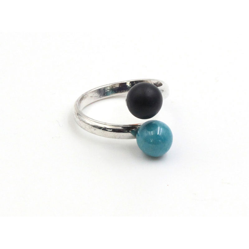 Duo Ring, Turquoise & Black