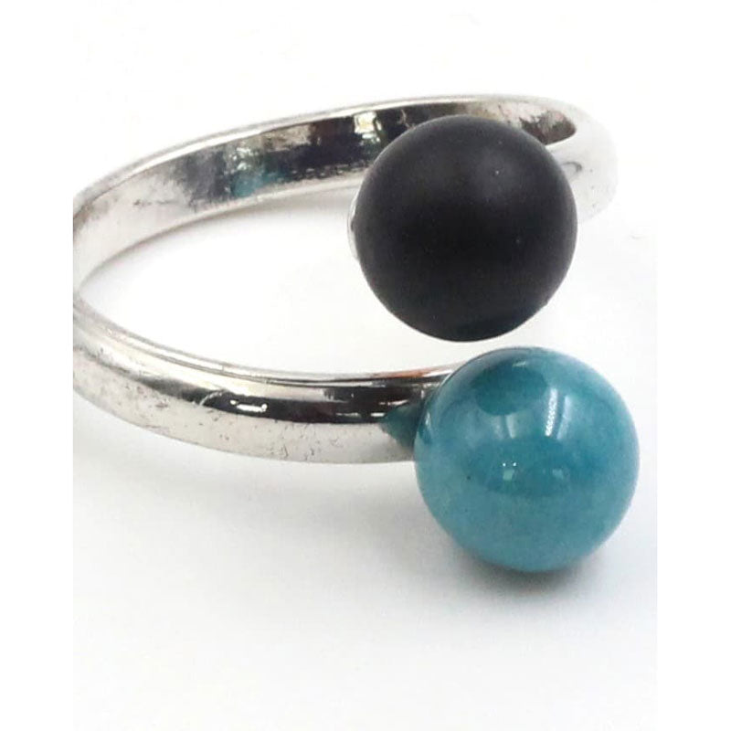 Duo Ring, Turquoise & Black