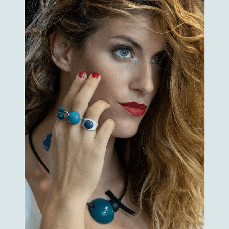 Ludic Urban Ceramic Ring, Turquoise