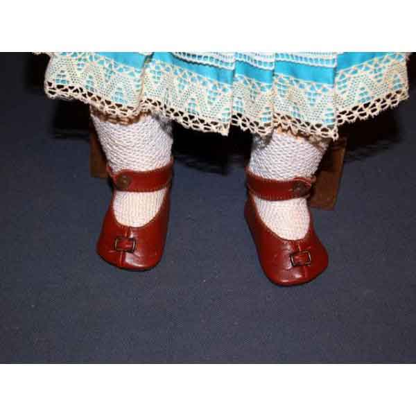 Chocolate Antique Doll Shoes