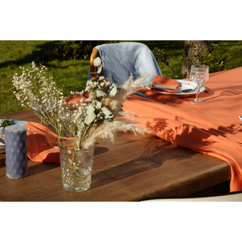 Pure Washed Linen Tablecloth, Apricot