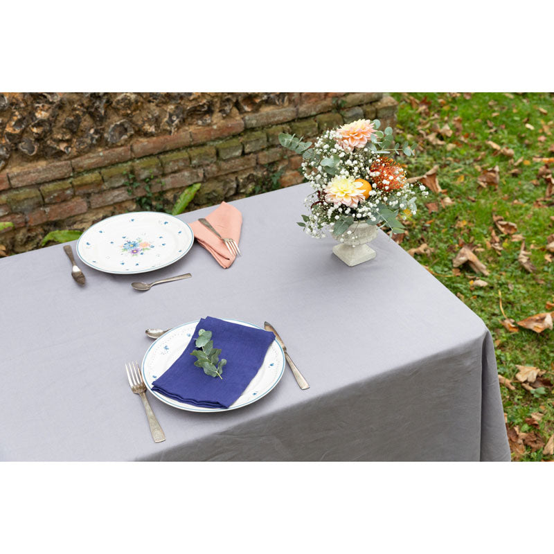 Pure Washed Linen Tablecloth, Ash Grey