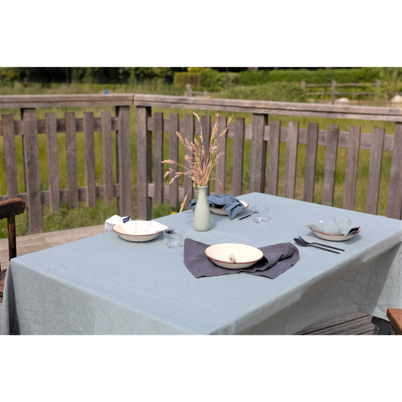 Pure Washed Linen Tablecloth, Celadon Green