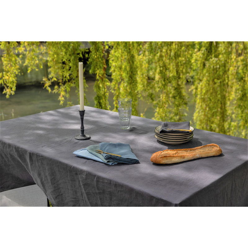 Pure Washed Linen Tablecloth, Flint Grey
