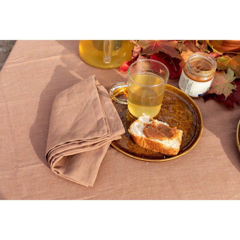 Pure Washed Linen Tablecloth, Hazelnut