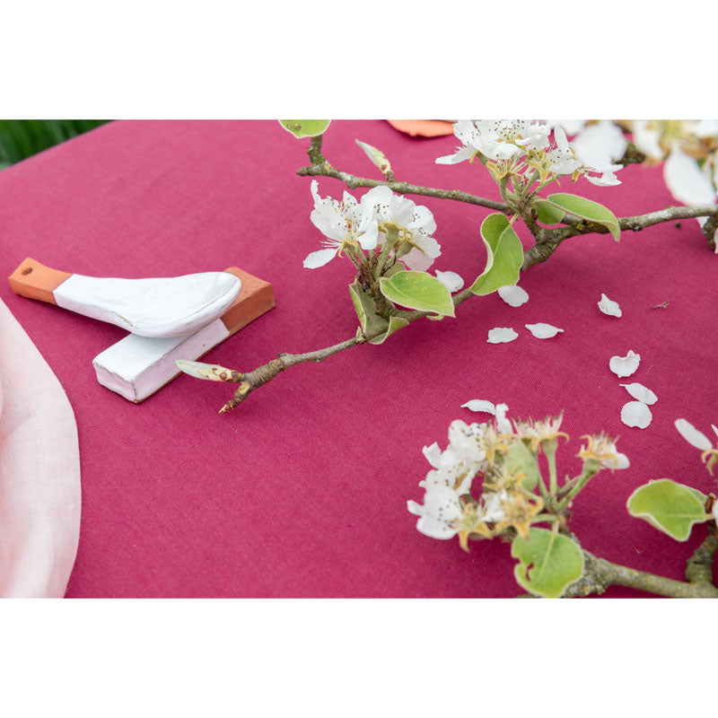 Pure Washed Linen Tablecloth, Heather Rose