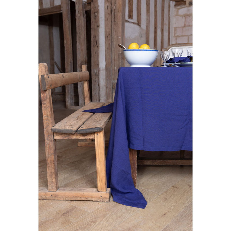 Pure Washed Linen Tablecloth, Indigo