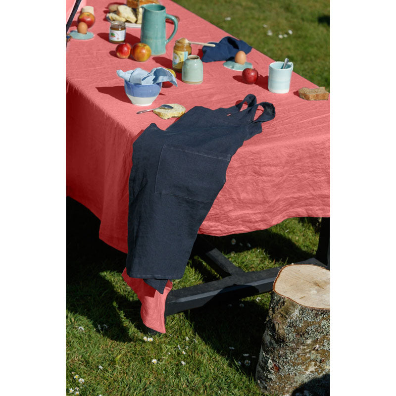 Pure Washed Linen Tablecloth, Rosewood