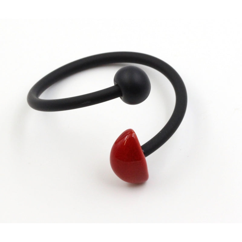 Inca Yucatan PVC Bracelet, Cherry & Black - Zouf.biz