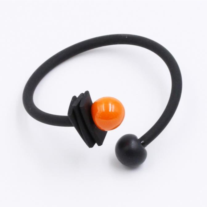 Tribal Ceramic Bracelet, Orange & Black - Zouf.biz