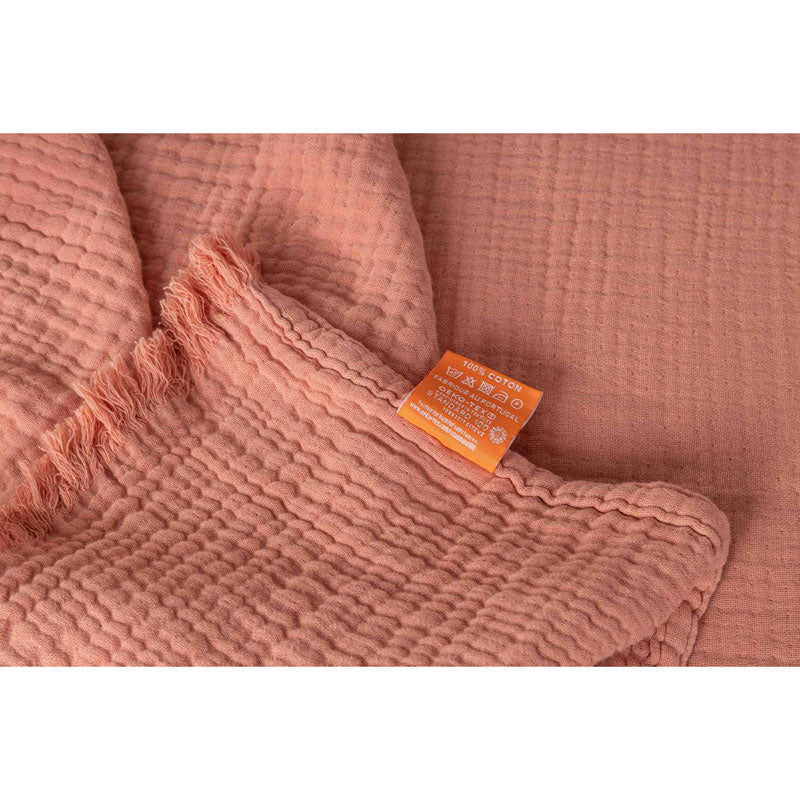 Cotton Gauze Duvet Cover, Terracotta - Zouf.biz