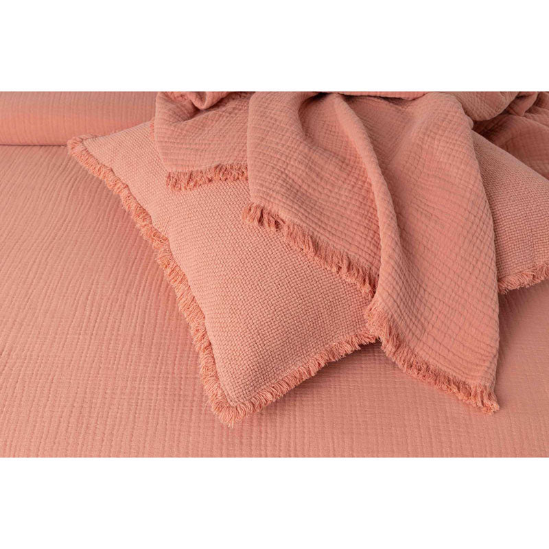 Cotton Gauze Duvet Cover, Terracotta - Zouf.biz