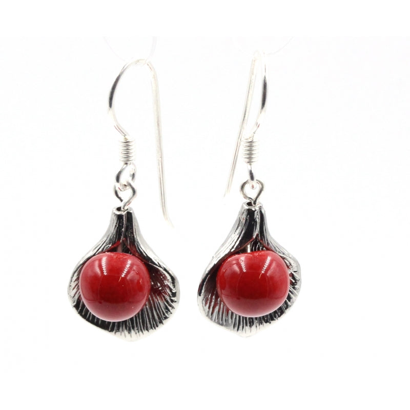 Fleur Drop Earrings, Cherry - Zouf.biz