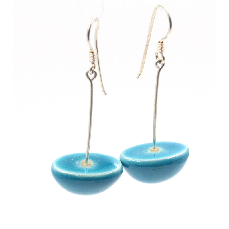 Inca Yucatan Ceramic Drop Earrings, Turquoise - Zouf.biz