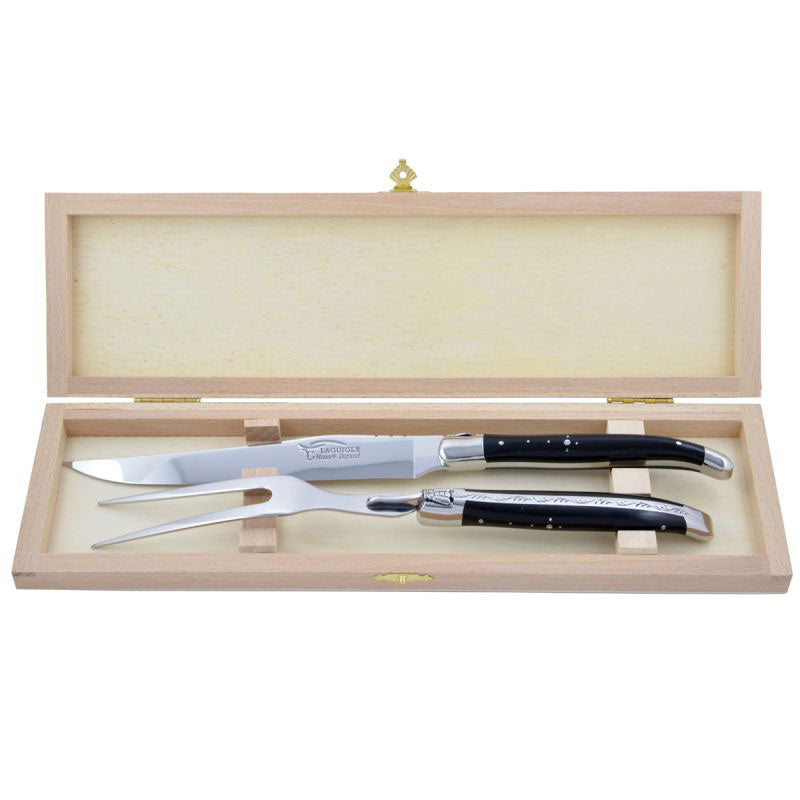 Laguiole Carving Set Ebony Wood, Prestige Collection - Zouf.biz