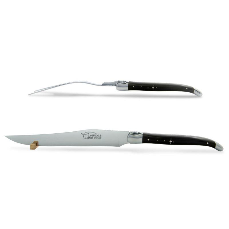 Laguiole Carving Set Ebony Wood, Prestige Collection - Zouf.biz