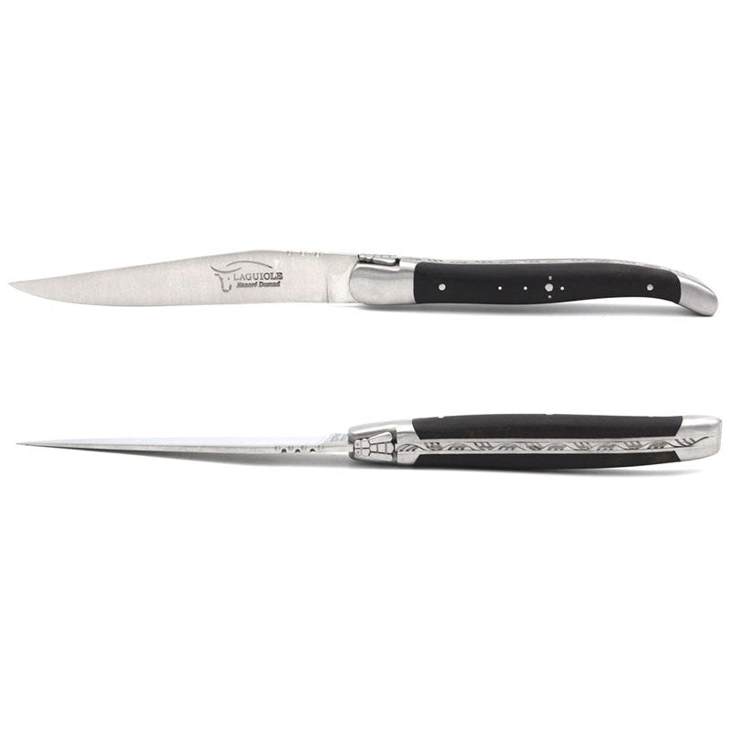 Laguiole Steak Knives Ebony Wood, Prestige Collection - Zouf.biz