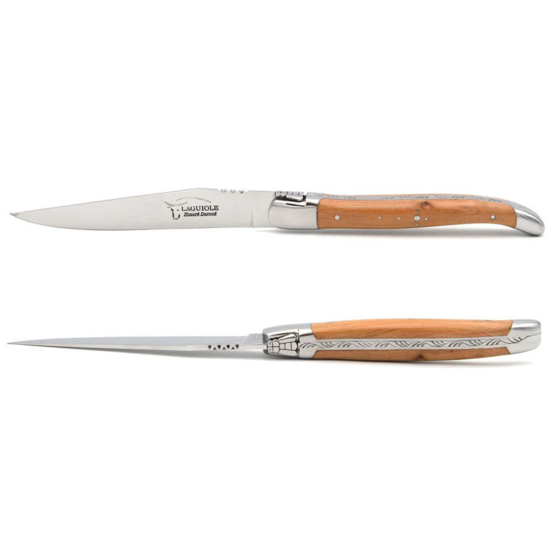 Laguiole Steak Knives Juniper Wood, Prestige Collection - Zouf.biz