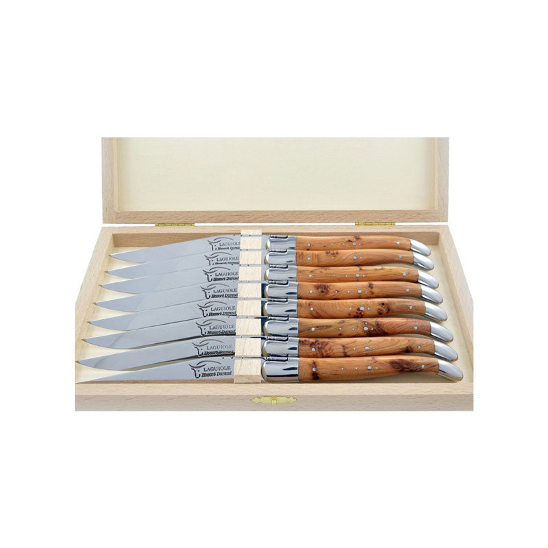 Laguiole Steak Knives Juniper Wood, Prestige Collection - Zouf.biz