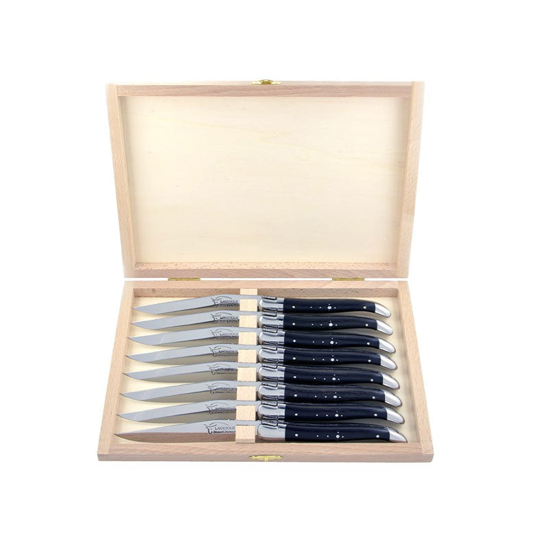 Laguiole Steak Knives Ebony Wood, Prestige Collection - Zouf.biz