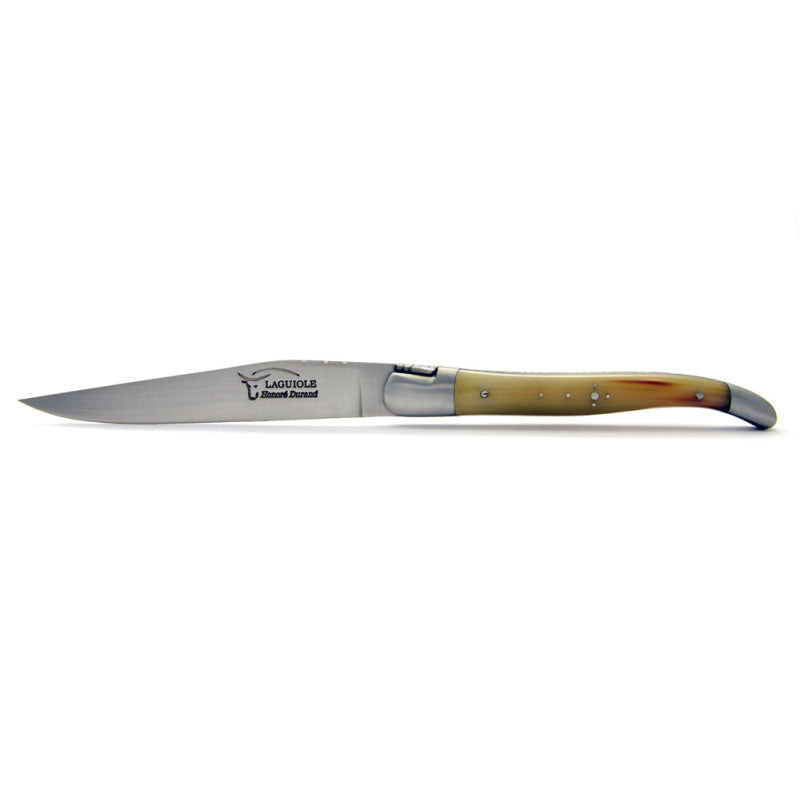 Laguiole Steak Knives Pale Horn Tip, Prestige Collection - Zouf.biz