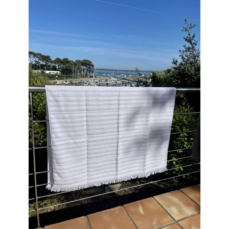 Natural Organic 100% Cotton Bath Towel, White - Zouf.biz