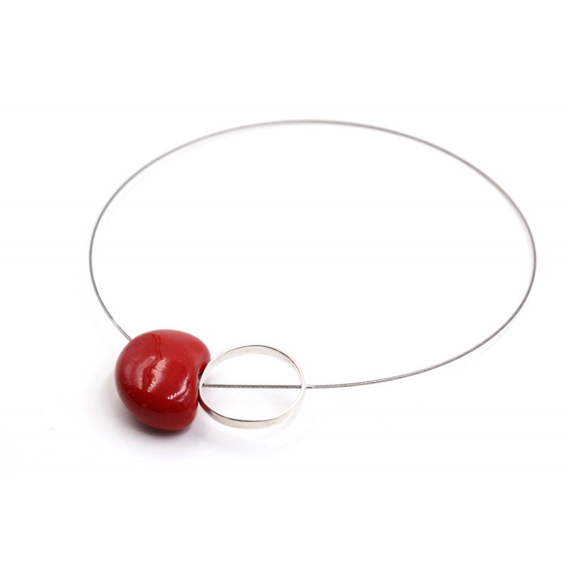 Graphik Ceramic Necklace, Cherry - Zouf.biz