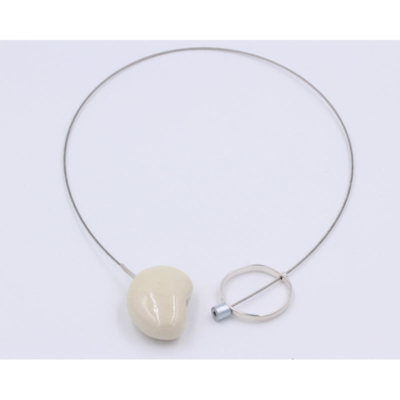 Graphik Ceramic Necklace, Ivory - Zouf.biz