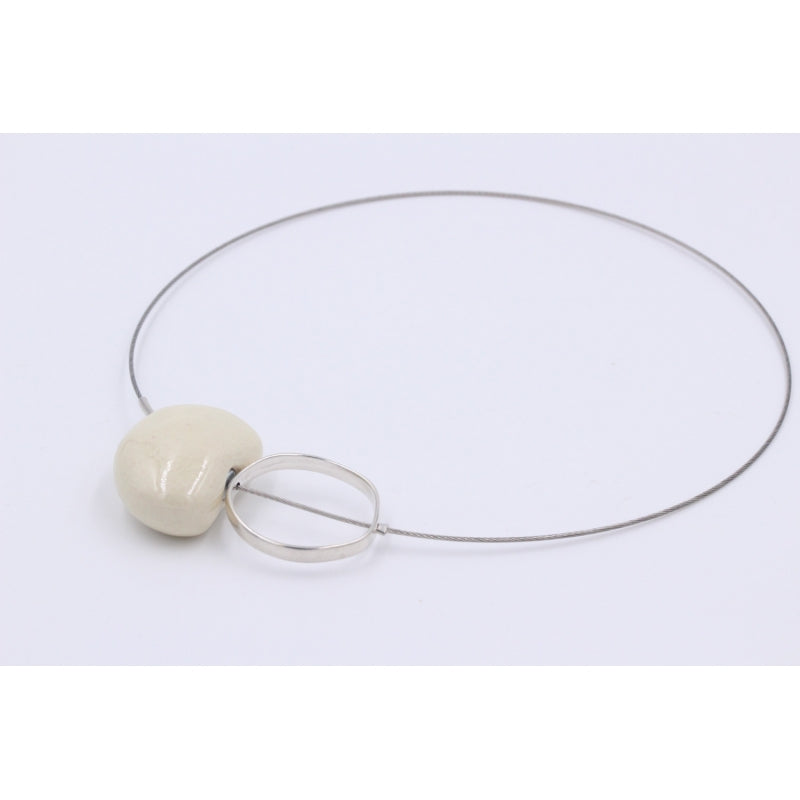 Graphik Ceramic Necklace, Ivory - Zouf.biz
