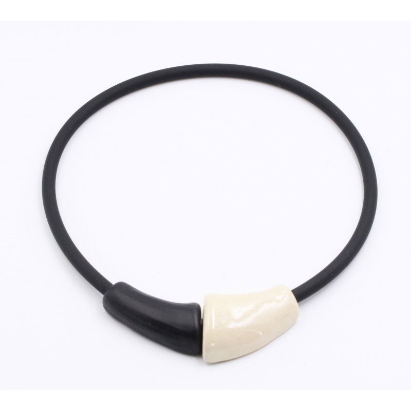 Masai Ceramic Necklace, Ivory - Zouf.biz