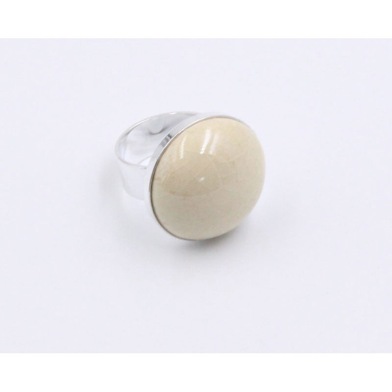 Bulle Cabochon Ring, Ivory - Zouf.biz