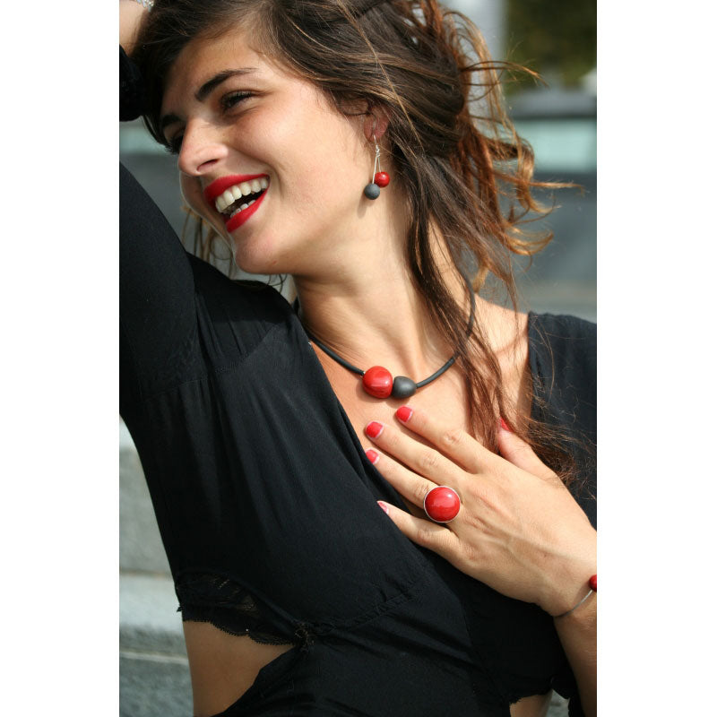 Bulle Cabochon Ring, Cherry - Zouf.biz