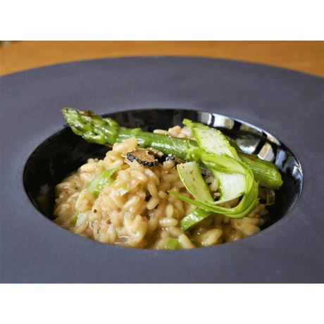 Risotto with Summer Truffle, Porcini and Green Asparagus