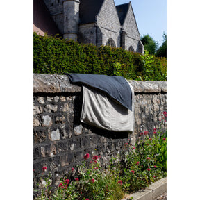 Pure Washed Linen Quilt, Two-Tone Caviar Grey