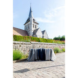 Pure Washed Linen Quilt, Two-Tone Caviar Grey