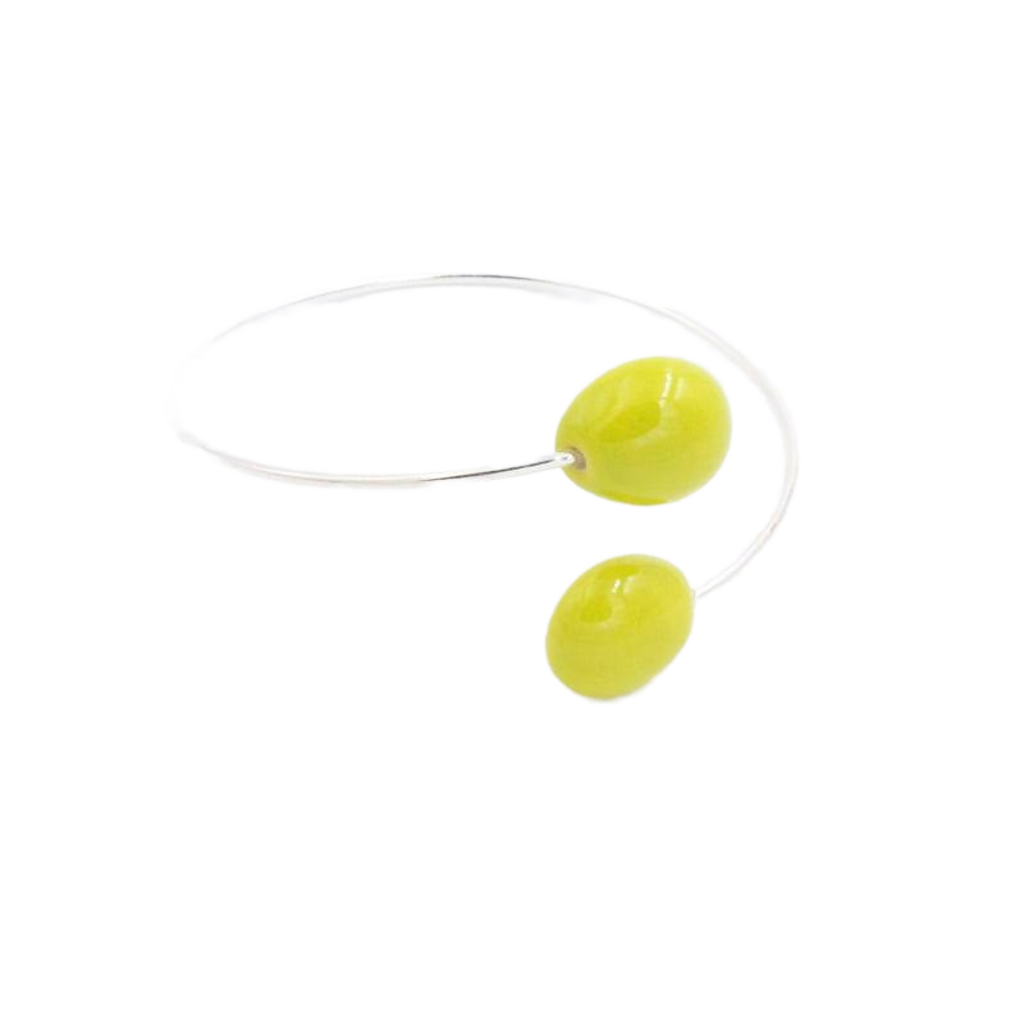 Duo Gouttes d'Eau Ceramic Bracelet, Anise