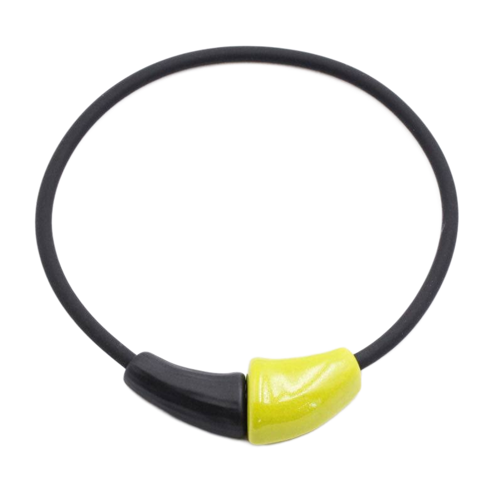 Masai Ceramic PVC Necklace, Anise