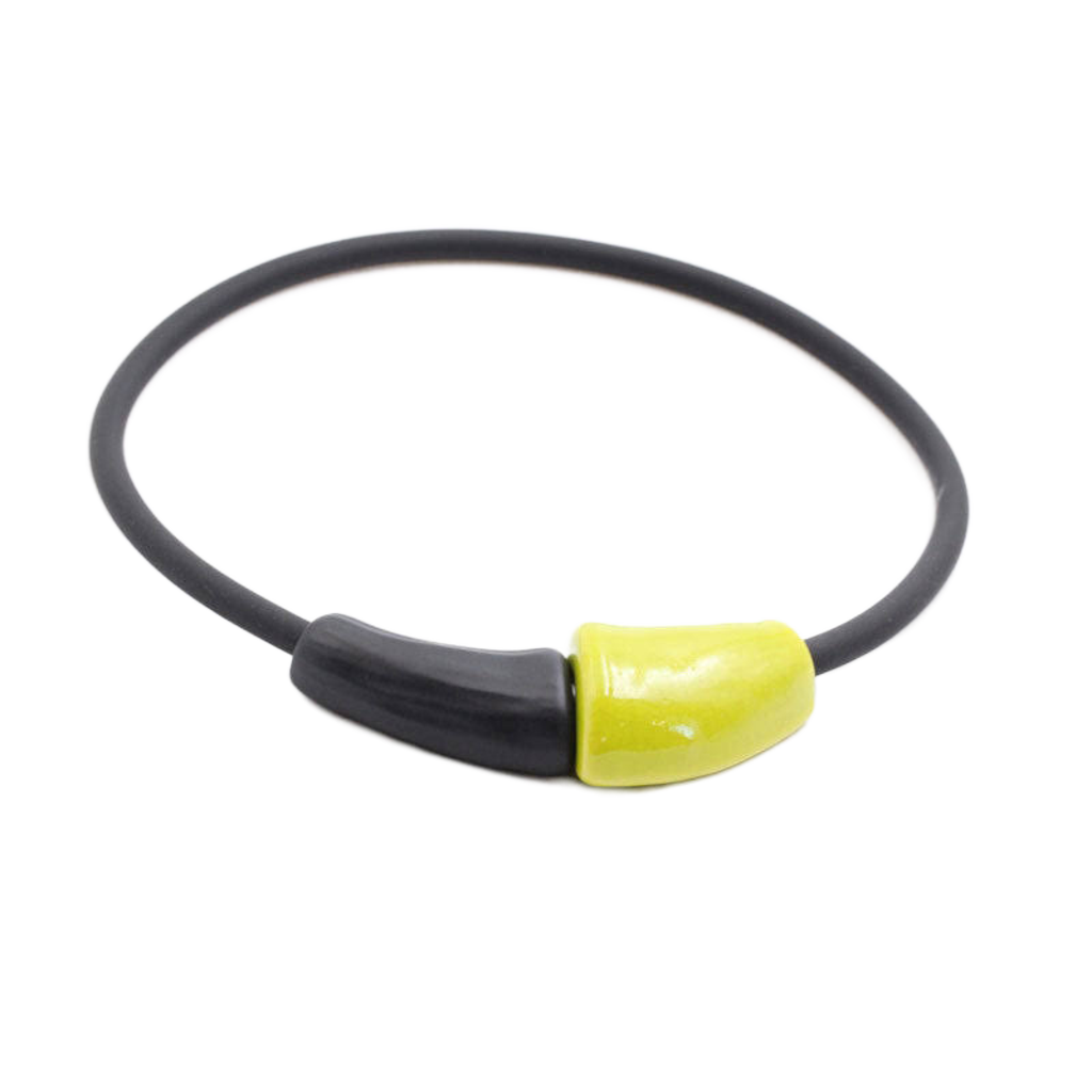 Masai Ceramic PVC Necklace, Anise