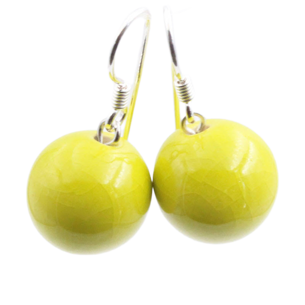 Perles Ceramic Drop Earrings, Anise
