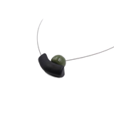 Atome Steel Cable Necklace, Khaki