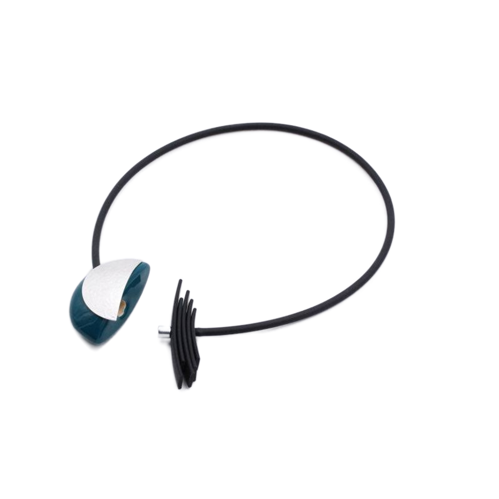 Big Bang PVC Necklace, Turquoise
