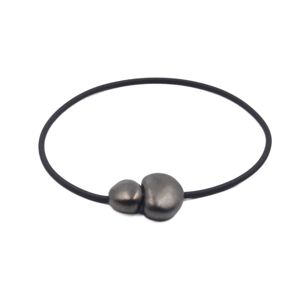 Big Galet PVC Necklace, Cast Iron