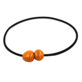Big Galet PVC Necklace, Orange
