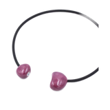 Big Galet PVC Necklace, Plum