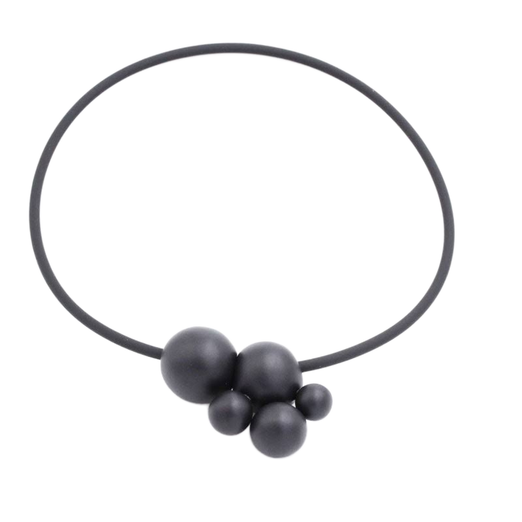 Meteore Ceramic Necklace, Black